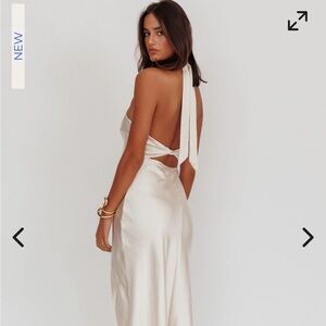 Selfie Leslie Cream Backless Dress
